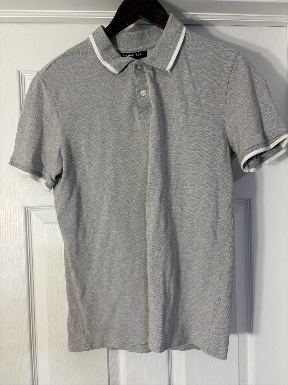 Michael Kors Light Gray Polo with White Trim